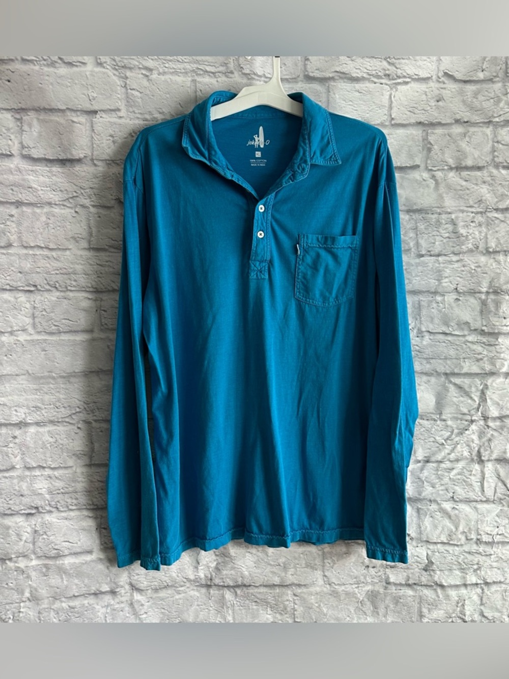 PREOWNED JONNIE-O BLUE LONG SLEEVE POLO SHIRT SIZE XL